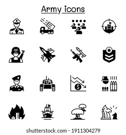 War and army icons set vector illustration graphic design