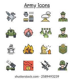 War and army  set color line style
