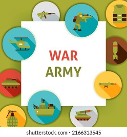 War Army Template. Vector Illustration of Military Symbols.