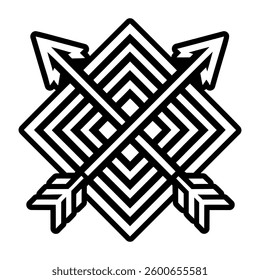 War arrows symbol icon in filled style