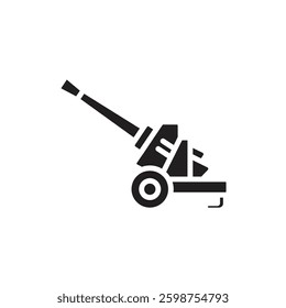 War Artillery Filled Icon Vector Illustration