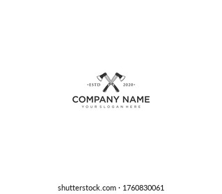 Logo de un hacha de guerra. Ilustración simple del logotipo vectorial del hacha de guerra para la web