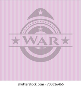 War badge with pink background