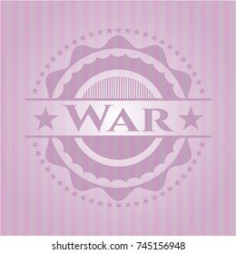 War badge with pink background