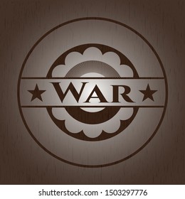 War badge with wood background