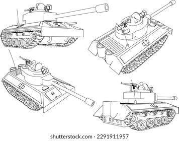 War battle tank illustration vector sketch