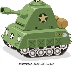 War battle Tank Military forces, vector illustration cartoon. 