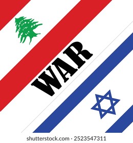 war between Israel and Lebanon vector graphic design and illustration
