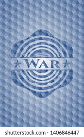 War blue polygonal badge. Vector Illustration. Detailed.