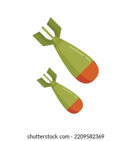 Icono de las bombas de guerra. Ilustración plana del icono vectorial de las bombas de guerra aislado en fondo blanco