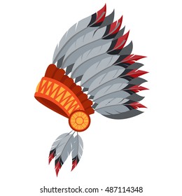 War bonnet, feather headdress. Traditions of the North American Indians.