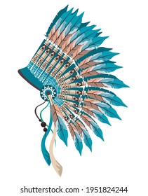 War Bonnet Of Feathers Blue