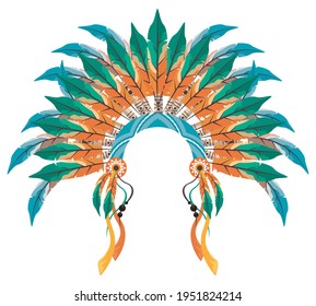 War Bonnet Of Orange Feathers