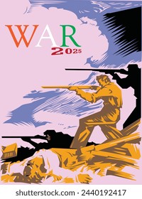 War Book Cover Vector Design