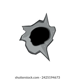 war bullet hole cartoon. glass military, texture crime, rifle scene war bullet hole sign. isolated symbol vector illustration