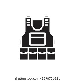 War Bulletproof Filled Icon Vector Illustration