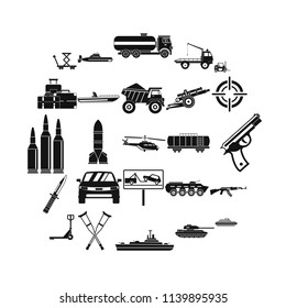War burden icons set. Simple set of 25 war burden vector icons for web isolated on white background