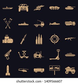 War burden icons set. Simple set of 25 war burden vector icons for web for any design