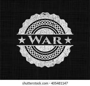 Emblema de tiza de guerra escrito en una pizarra