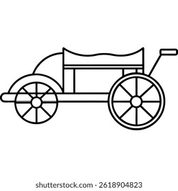 War Chariot vector line art on white background
