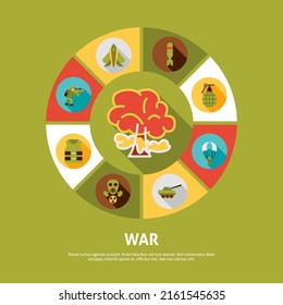 Iconos de concepto de guerra. Ilustración vectorial de los símbolos del ejército.