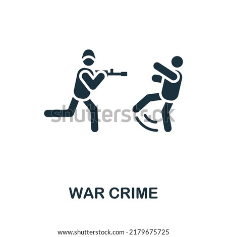 War Crime icon. Monochrome simple line Crime icon for templates, web design and infographics