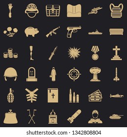 War crime icons set. Simple style of 36 war crime vector icons for web for any design
