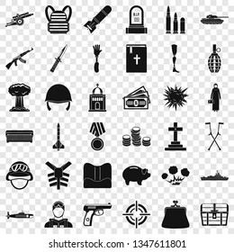 War crime icons set. Simple style of 36 war crime vector icons for web for any design
