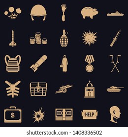 War crime icons set. Simple set of 25 war crime vector icons for web for any design