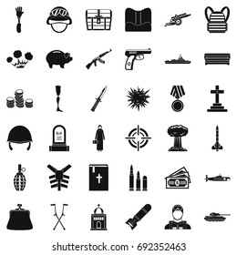 War crime icons set. Simple style of 36 war crime vector icons for web isolated on white background