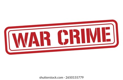 Vetor de texto de carimbo vermelho CRIME de GUERRA, carimbo
