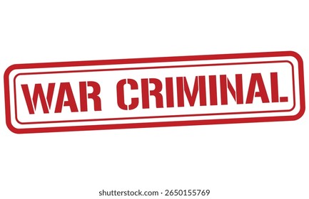 Vetor de texto de carimbo vermelho WAR CRIMINAL, carimbo de borracha