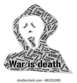 War is death word cloud. Social concept. Vector illustration.
