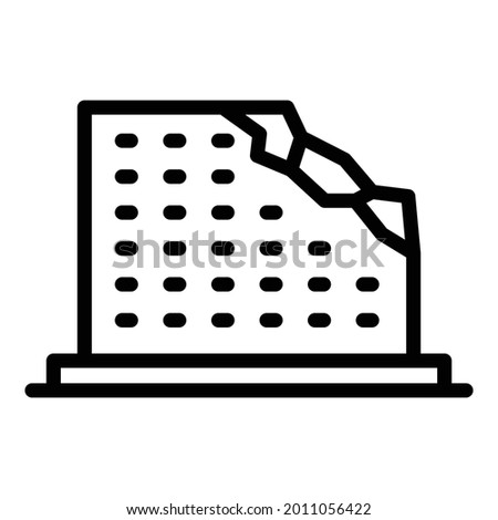 War destruction building icon. Outline war destruction building vector icon for web design isolated on white background