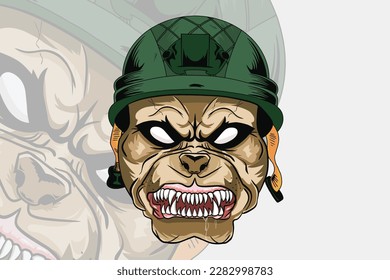 War Dog Vector Mascot Illustration
