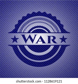 War emblem with denim high quality background