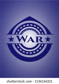 War emblem with denim texture