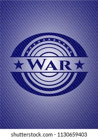 War emblem with jean background