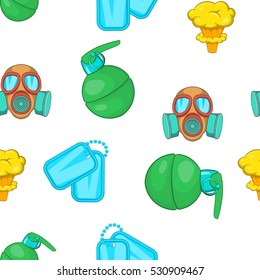 War equipment pattern. Cartoon illustration of war equipment vector pattern for web