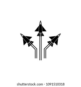 War fighter schematic isolated vector image. War plane for memorial day vector icon.