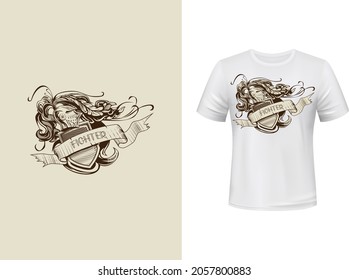 War Fighter T-Shirt Design Template