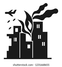 War fire city icon. Simple illustration of war fire city vector icon for web design isolated on white background