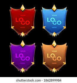 War flag or Shield of the Cartoon Ranking Game. Medieval Shield. Shield for your emblem or logo can also be used in mobile or web games. for logo place.