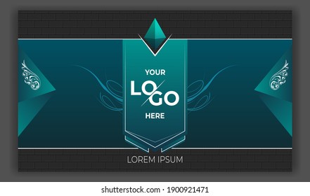 War flag or Shield of the Cartoon Ranking Game. Medieval Shield. The shield for your emblem or logo can also be used in mobile or web games. the place for the logo mockup.