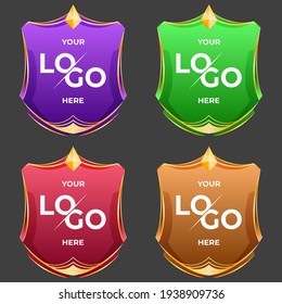 War flag or Shield of the Cartoon Ranking Game. Medieval Shield. Shield for your emblem or logo can also be used in mobile or web games. shield for logo place.