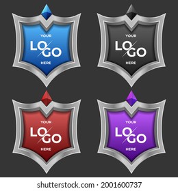 War flag or Shield of the Cartoon Ranking Game. Medieval Shield. Shield for your emblem or logo can also be used in mobile or web games. for logo place.
