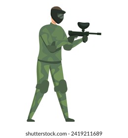 War forces paintball icon cartoon vector. Uniform team. Intense protective