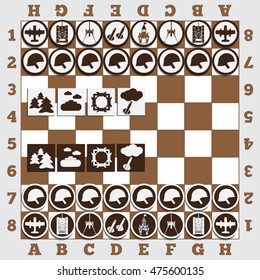 War Game on a chessboard. Vector illustration.
