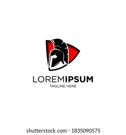 war game spartan silhouette logo template