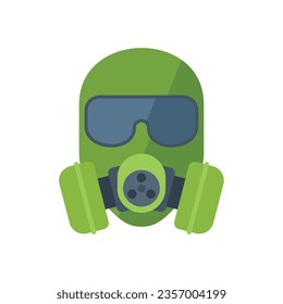 War gas mask icon flat vector. Toxic air. Chemical respirator isolated